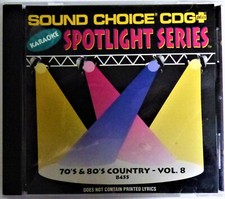 KARAOKE CD G - 70's 80's Country - Vol. 8, Spotlight Series SC 8455, 15 Track