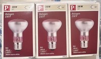 3X Paulmann Reflektor R63 28W Halogen Birne Gluehbirne E27 Dimmbar Halogenbirne