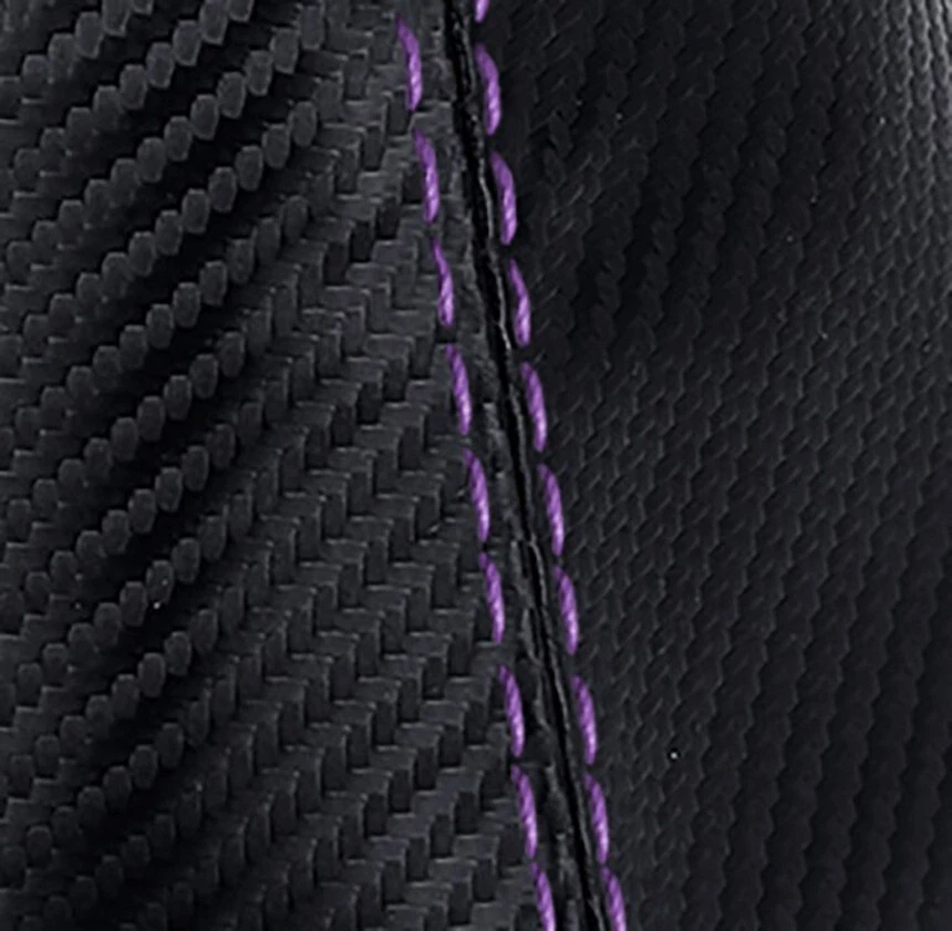 Bota de cambio manual de fibra de carbono para Dodge Challenger 2008-2014 puntada púrpura Foto 4 de 4
