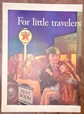 Original 1940 Texaco Ad: Registered Restroom Series, Half Page