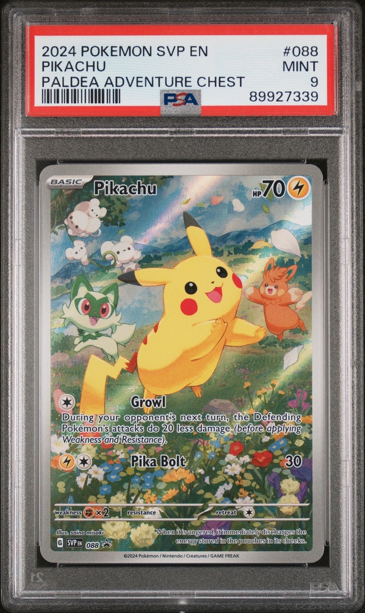 PSA 9 Pikachu #088 2024 Pokemon Svp Black Star Promo PSA 9 Pikachu #088 2024 Pokemon Svp Black Star Promo