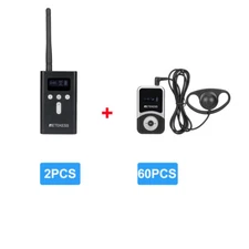 Retekess T130S Wireless Interpretation System 2Mic Transmitter 60Receiver Museum