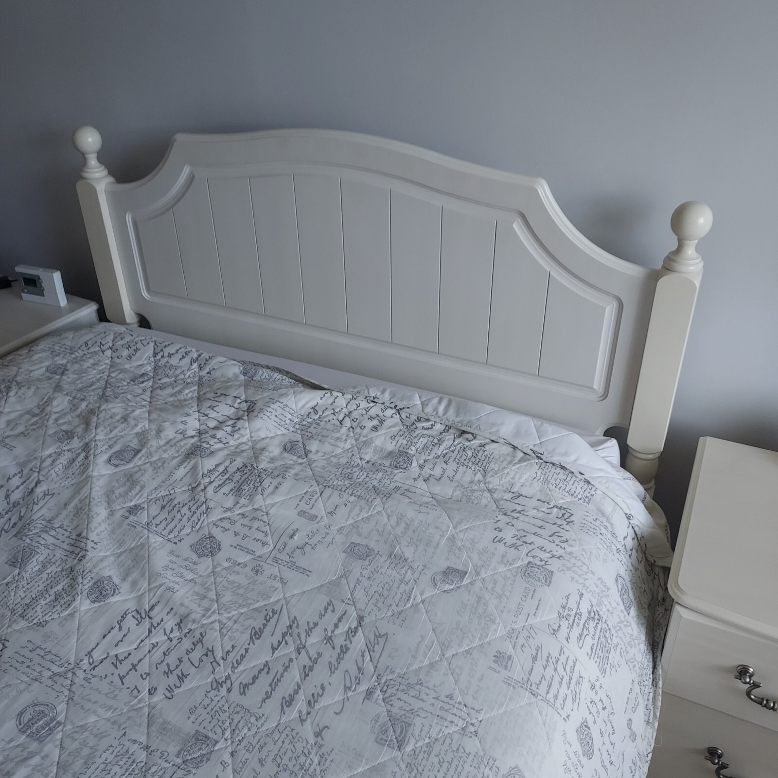 White wooden bed frame double eBay