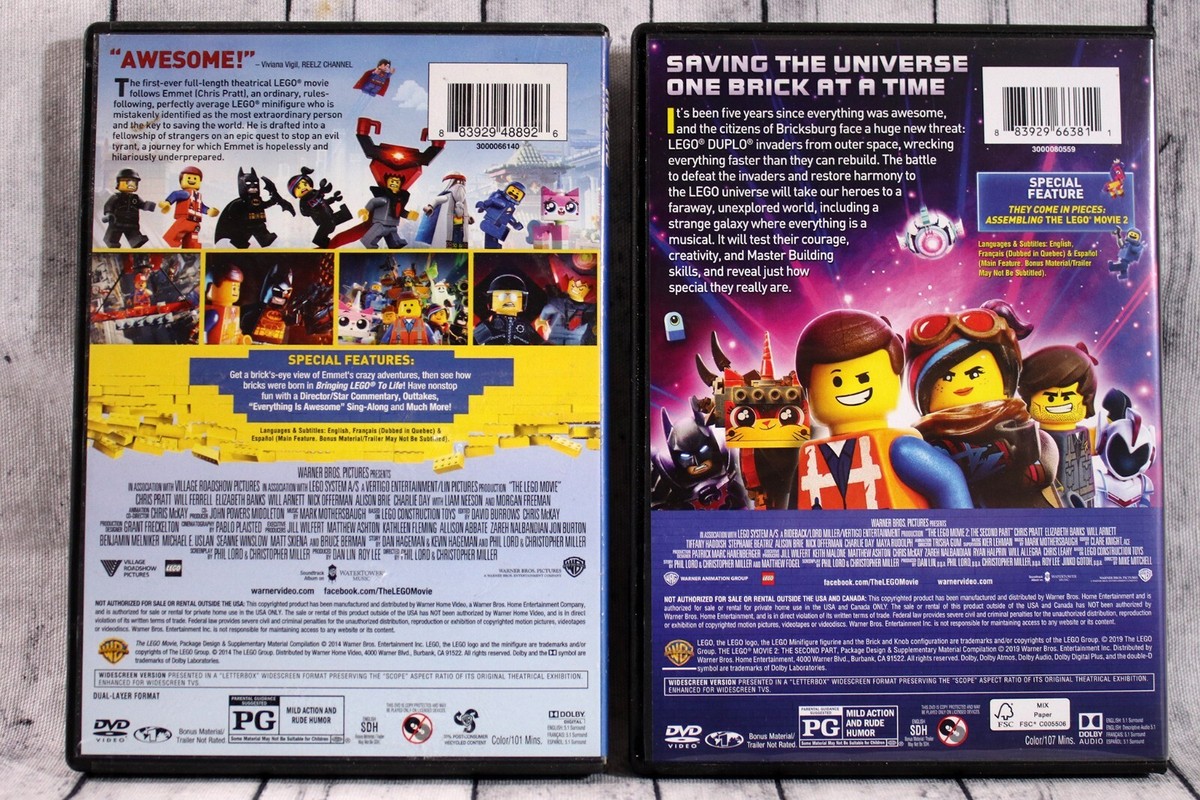 The Lego Movie/The Lego Movie 2: The Second Part (DVD, 2019) Special Edition