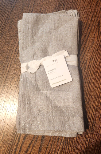 "Neu mit Etikett SET 4 Pottery Barn Holiday SILBER SCHIMMER Servietten NEU $ 48 20"" x 20"