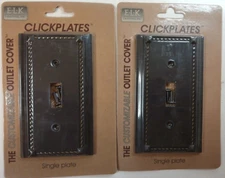 2 E.L.K. Lighting "Aged Bronze" Color Single Plate Light Switch Covers #2501