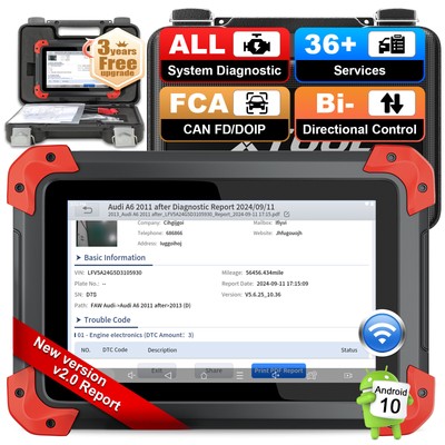 XTOOL D7 2.0 Full System OBD2 Diagnostic Scanner Tool FCA Autoauth Bidirectional