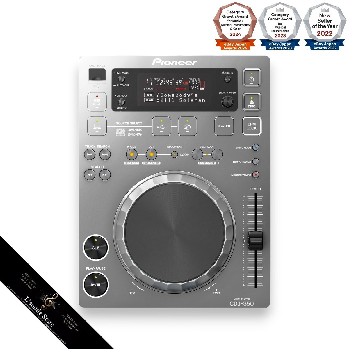Pioneer CDJ-350-S Limited Silver DJ Player Digital Turntable