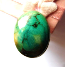 Bague en Turquoise du Tibet 26 x 19 x 9mm-réglable-32.Cts-Argent massif