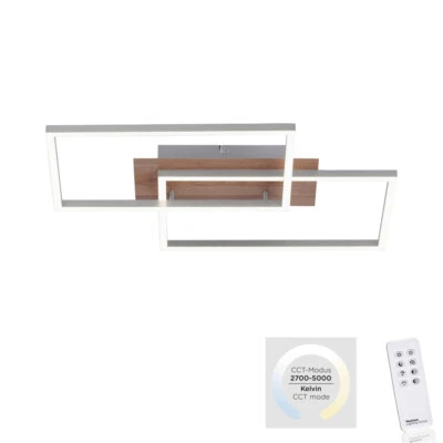 JUST LIGHT LED Deckenleuchte Holz Dekor Fernbedienung dimmbar CCT IVEN Deckenlampe