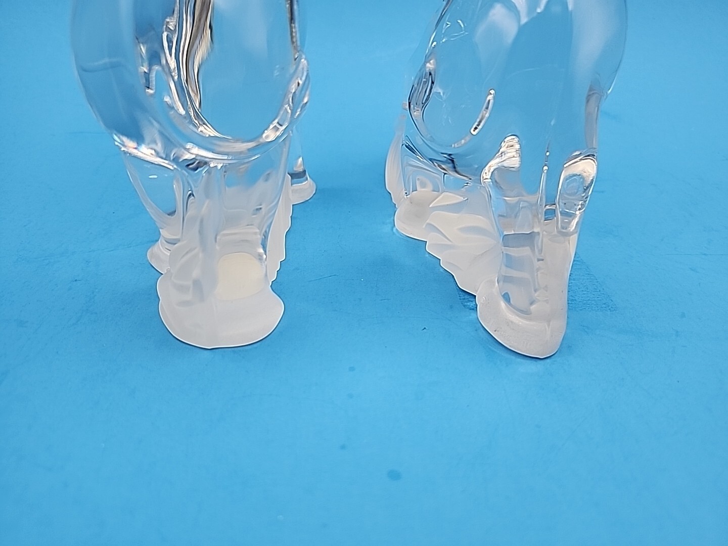 2 Lenox Elephants- Animal Collection- Fine Crystal Made In Germany Trunks Up 