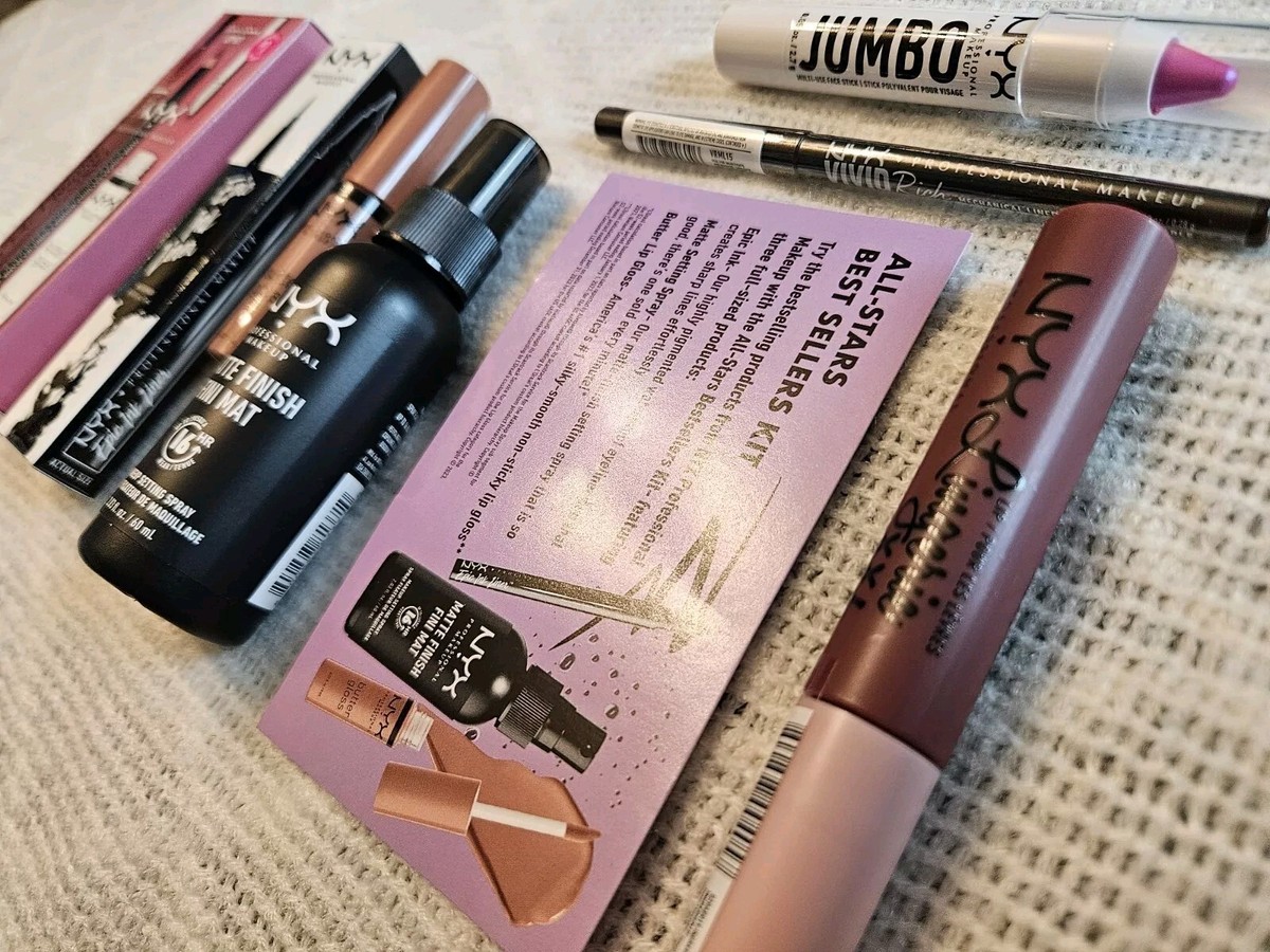 NYX Makeup Favorites Bundle, 9 Piece Gift Set, Lip And Eye