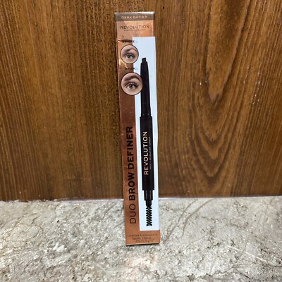 Revolution Brown Duo Brow Definer w/Precision Tip Ultimate Definition Dark Brown