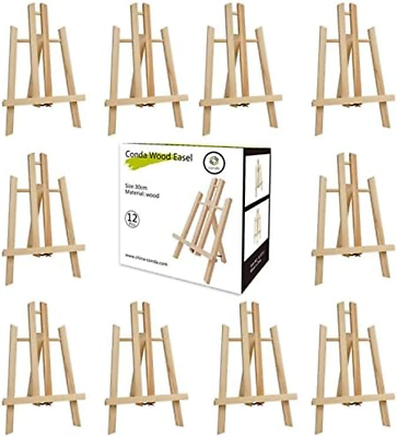 CONDA 12 Pack 11.8 Tabletop Easel, Portable A-Frame Tripod Tabletop Easel  Set for Painting Party & Displaying Canvases, Photos, Display Tripod Holder