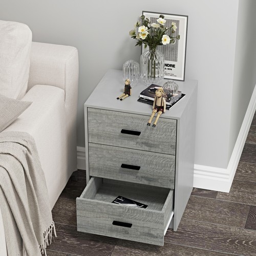 3 Drawer Wooden Bedroom Bedside Cabinet Furniture Storage Nightstand Side Table - Picture 102 of 130