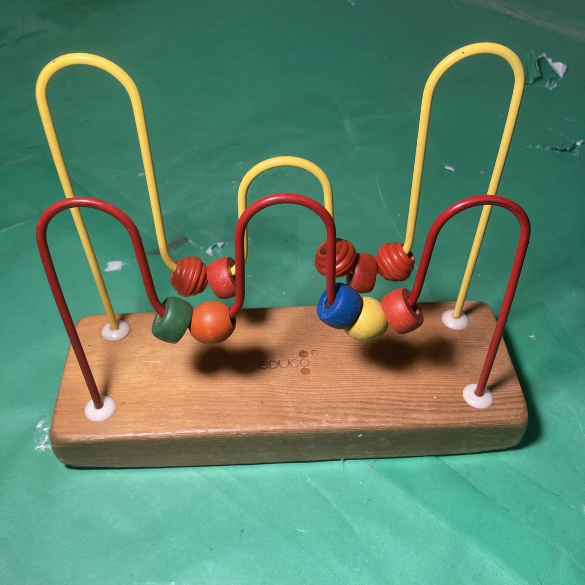 EDUCO ORIGINAL WOODEN BEAD ROLLER COASTER ACTIVITY MAZE TOY CANADA