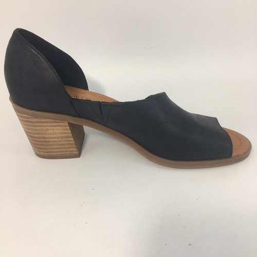 Sole Society Ralimia Sandal Women's Size 8.5 Black Leather Stacked Heel Open Toe - Picture 7 of 13