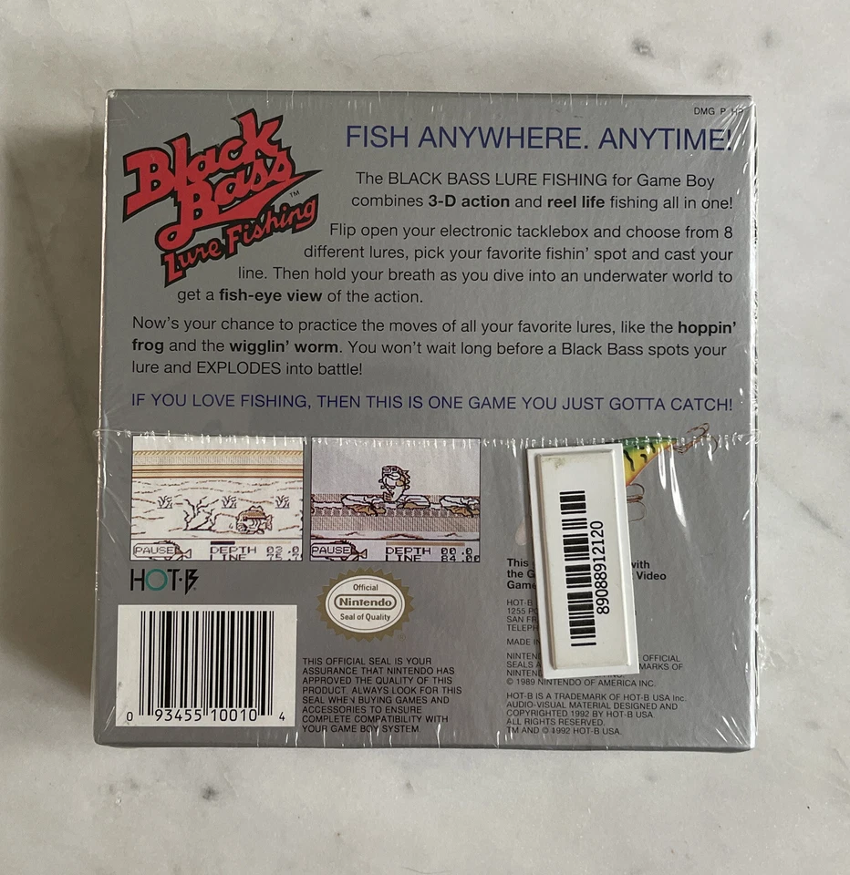 NEW Black Bass: Lure Fishing (Nintendo Game Boy, 1994) Complete CIB / NIB - RARE - Image 2 of 4