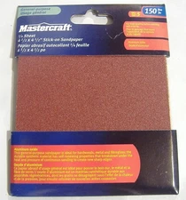 LOT OF 20 SHEETS 150 GRIT 1/4 SHEET PALM SANDER PSA STICK ON SANDPAPER 4 1/2  