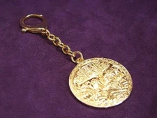 Feng Shui Blue Rhino Elephant Amulet Anti Burglary Keychain Flying Star #7