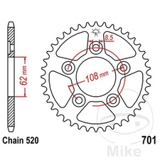 35891-Corona a piastra di trasmissione 38T P-520 Ø62 MM Ø108 MM compatibile con 