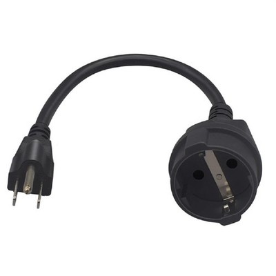 5-15P to Euro CEE7/7 Short Power Cord Plug,Toptekits US 3-Prong NEMA5-15P Sta...