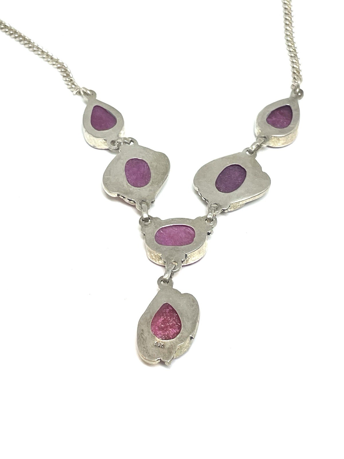 Sterling Mozambique Ruby Statement Necklace - image 5