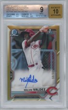 2021 Bowman Chrome Prospect Auto Gold Refractors #CPAMV Malvin Valdez /50 BGS 9
