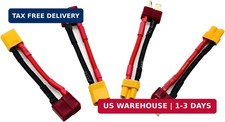 2 Pairs XT30 to T-Plug RC Male Female Connector Wired Adapter for RC Car Plane L