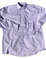 Stafford Mens Dress Shirt 36/37 Lavender Easy Care Broadcloth Regular Neck 18
