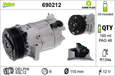Compressor, air conditioning VALEO 690212