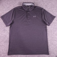 Under Armour Playoff Golf Polo Men  s Large Gray Heathered Performance Black