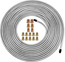 MuHize 25Ft 3/16 Inch Brake Line Kit - Zinc Coated Double-Walled Steel Brake Tub