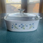 Vintage Blue Dusk Corning Ware Casserole A-2-B with PYREX Glass Lid~2 Liter