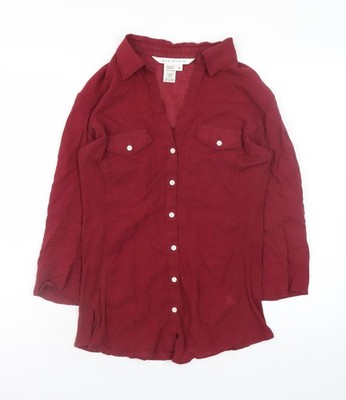 Damen UK Größe M Max Studio Rot Basic Knopfleiste
