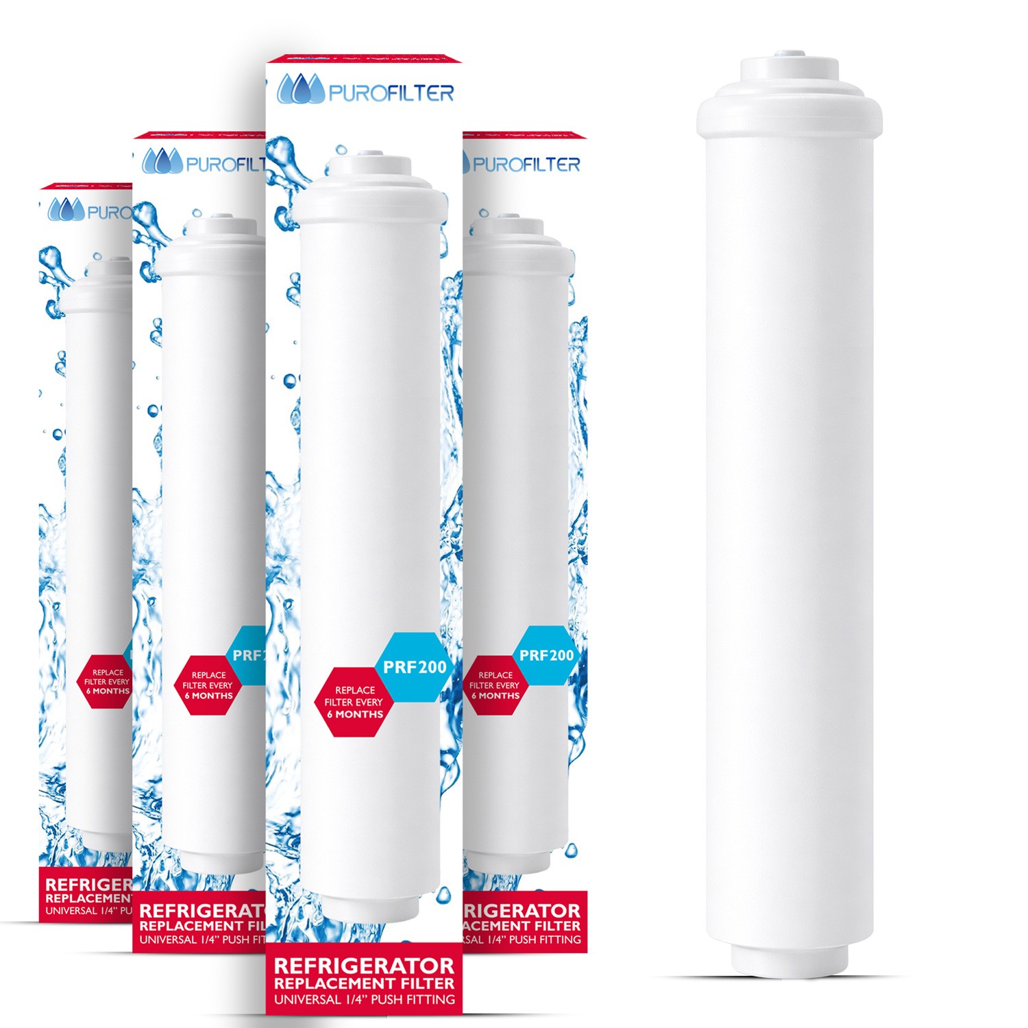 Fridge Water Filter 1/4 Inch Push Fit Bosch Siemens Compatible DD7098 GXRTQR x 4