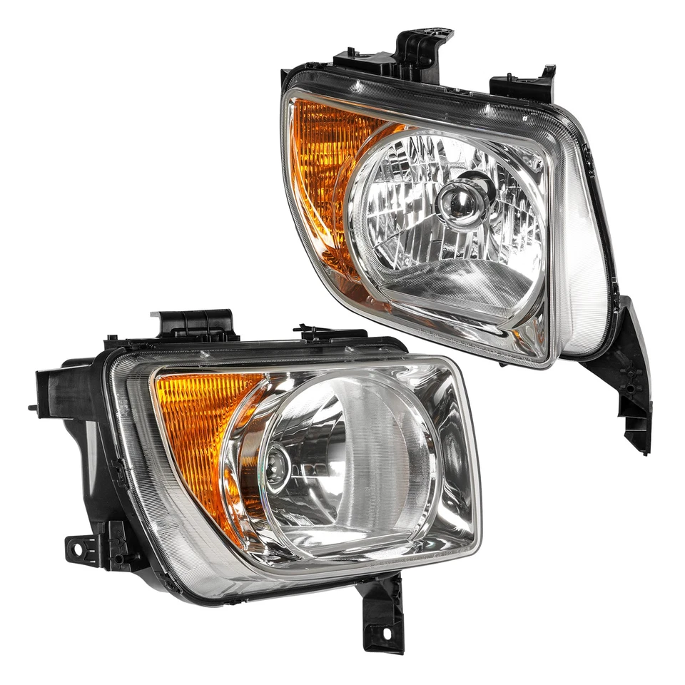 Juego de montaje de faros para Honda Element 2003-2006 carcasa cromada izquierda derecha Foto 2 de 4