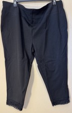 Terra  Sky Capri Leggings Women 4X 28W-30W Lace Black Stretch Comfort NEW
