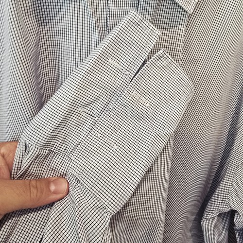 Turnbull & Asser Shirt Classic Blue Check French Cuff 17.5” 44cm England -2193 - Picture 5 of 7