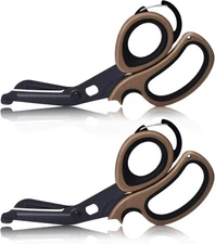MEUUT 2 Pack Medical Scissors Trauma Shears with Carabiner design, 7.5" Fluoride