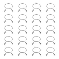 20Pcs 33mm ID 36.5mm OD Fuel Line Hose Clips Spring Clips Clamps Silver