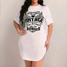 Womens Size 18-20 Vintage Classic Wings Bodycon T-Shirt Dress New XL Retro Alt