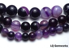 15" Strand PURPLE AGATE 4-6-8-10mm Round Beads