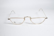 Algha Vintage 1960's Unisex Gold Full Rim Gold Half Moon Eyewear Glasses