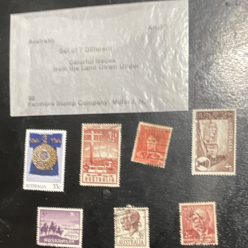 Australia Used Postage Stamps Lot of 7 Mixed Decimal & Pre-Decimal 33c-2½d