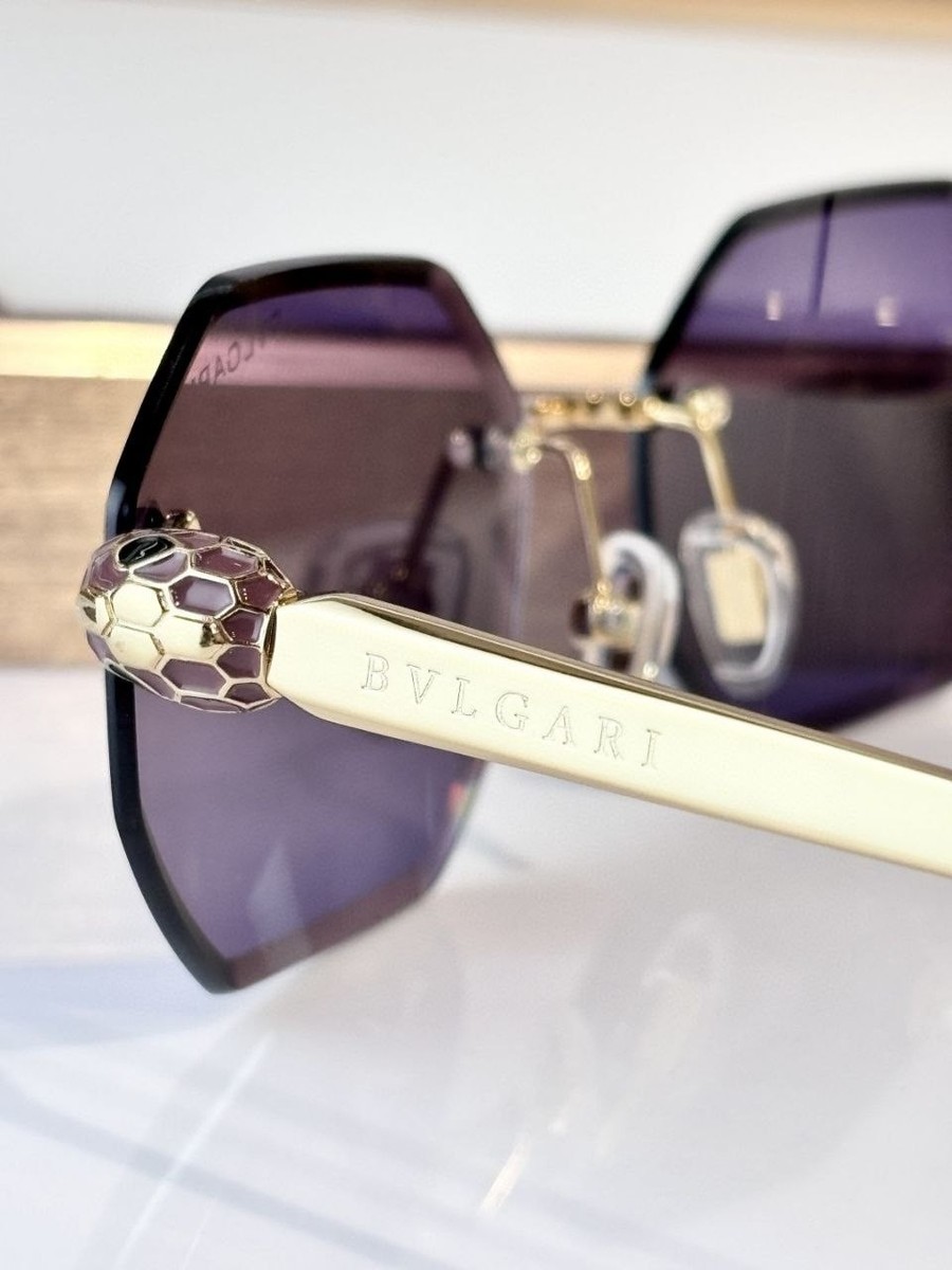小物 BVLGARI Rimless Sunglasses Purple Bvlgari Sunglasses Rimless Purple Gradient Gold Tone Designer