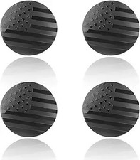 4PCS Wheel Hub Center Caps Stickers, Waterproof 56mm Automot Color: Black Flag