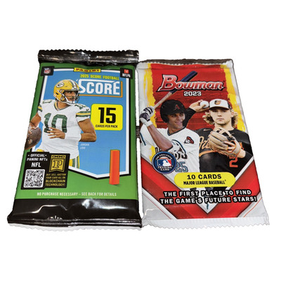 2025 Score Football 15 Card Pack & 2023 Bowman Baseball 10 Card Pack-Free Ship-