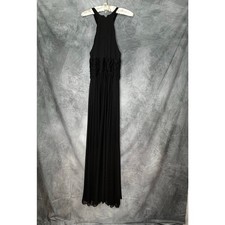 David's Bridal Ball Gown Dress Women Sz 14 Halter Maxi Black Formal Occasion
