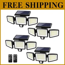 Outdoor Solar Lights 2500LM 210 LED PIR Motion Sensor 4 Pack
